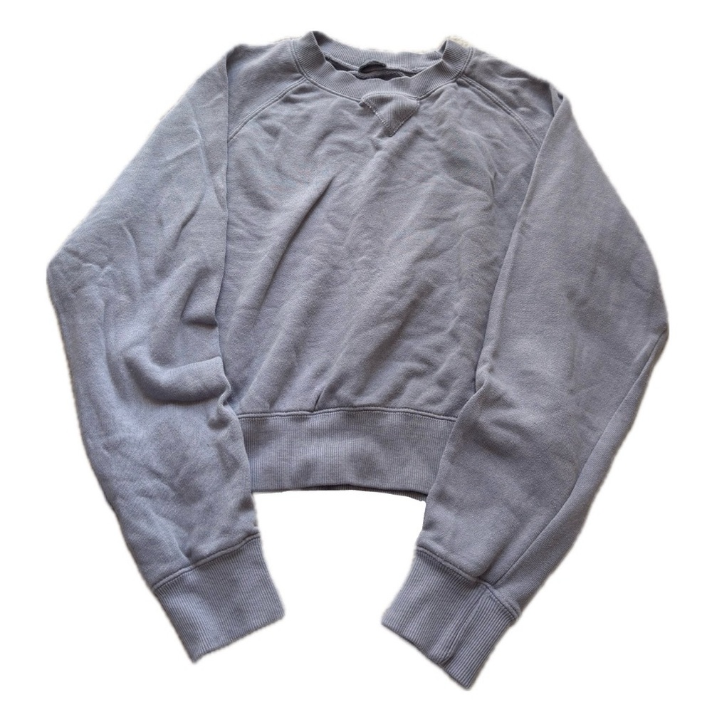 john galt light blue grey cropped crew neck